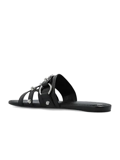 Balenciaga City Flat Sandals In Black