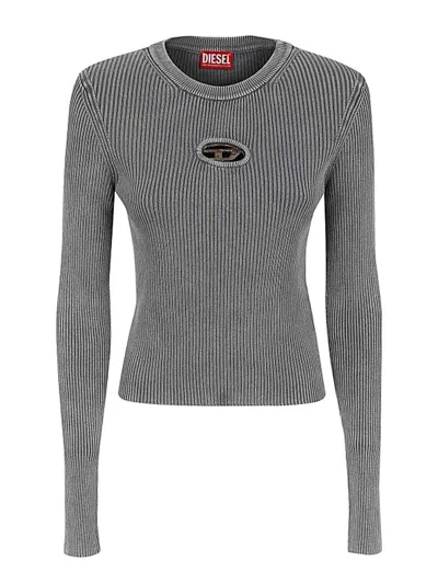 Diesel Grey Cotton M-valary-r Top In Gray