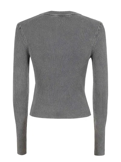 Diesel Grey Cotton M-valary-r Top In Gray