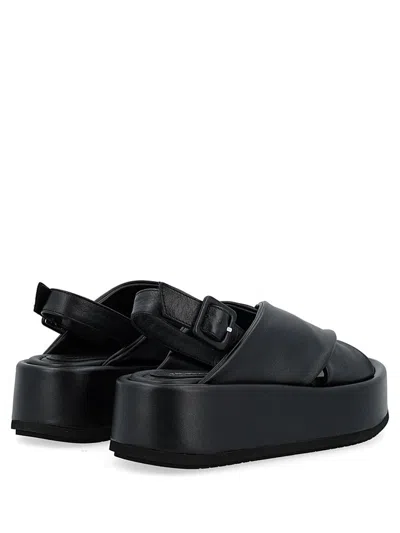 Paloma Barceló Woman Sandals Black Size 8 Calfskin In Black