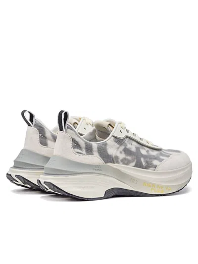 Premiata Chunky Sole Mesh Hill Trainers In White