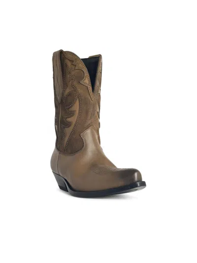Golden Goose 'wish Star Low' Khaki Leather Boots In Brown