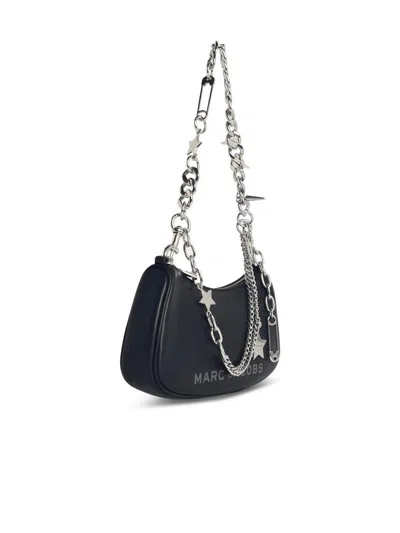 Marc Jacobs Curved Black Shoulder Bag With Adjustable Chain Handle In Black