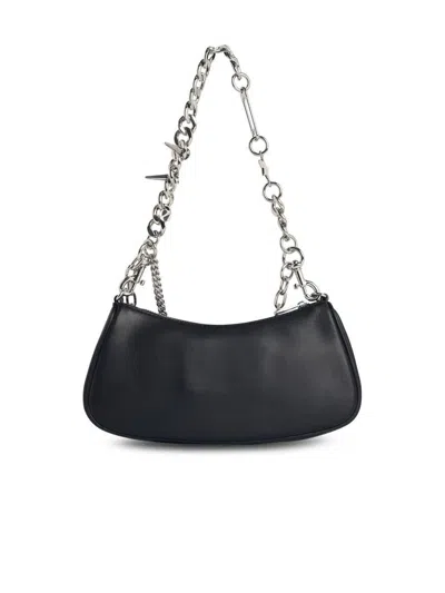 Marc Jacobs Curved Black Shoulder Bag With Adjustable Chain Handle In Black
