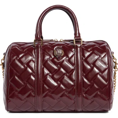 Kurt Geiger London Kensington Boston Quilted Leather Top Handle Bag In Burgundy
