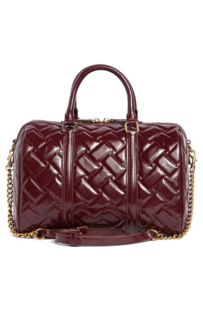 Kurt Geiger London Kensington Boston Quilted Leather Top Handle Bag In Burgundy