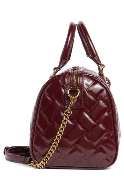 Kurt Geiger London Kensington Boston Quilted Leather Top Handle Bag In Burgundy