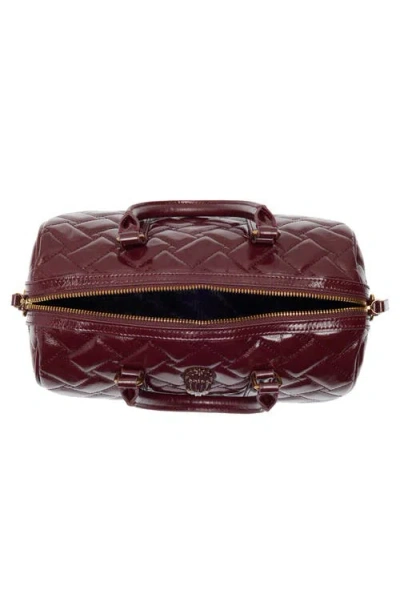 Kurt Geiger London Kensington Boston Quilted Leather Top Handle Bag In Burgundy