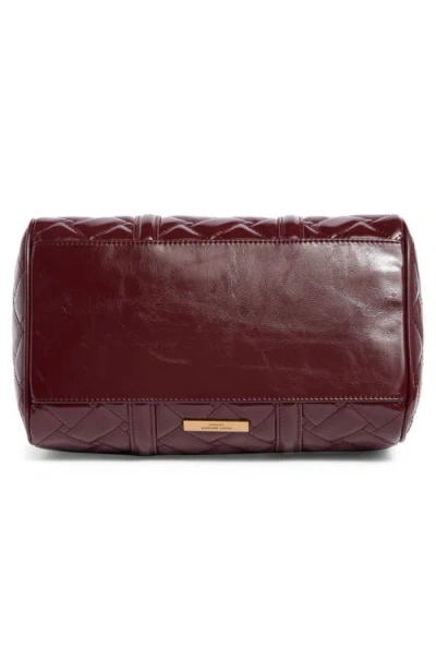 Kurt Geiger London Kensington Boston Quilted Leather Top Handle Bag In Burgundy