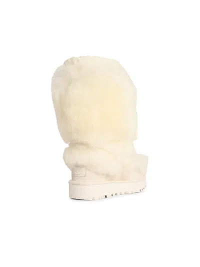 Ugg 'classic Tall Chalet' White Leather Blend Boots In White