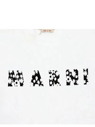 Marni Women's Boxy Flower Logo T-shirt In White