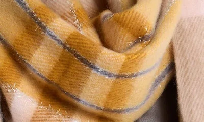 Tasha Sparkle Plaid Scarf In Neutral