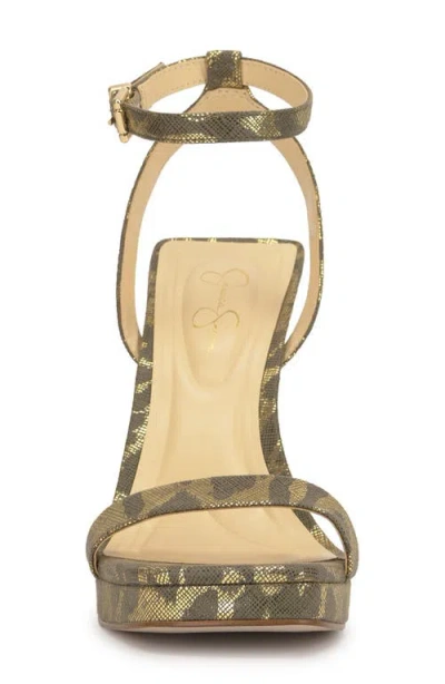 Jessica Simpson Adonia Ankle Strap Platform Sandal In Gold