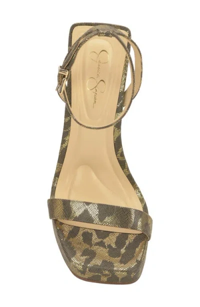 Jessica Simpson Adonia Ankle Strap Platform Sandal In Gold