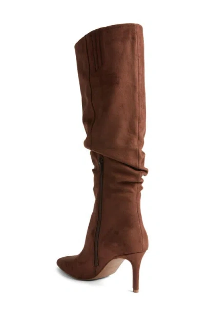 Open Edit Ariana Pointed Toe Knee High Boot In Brown