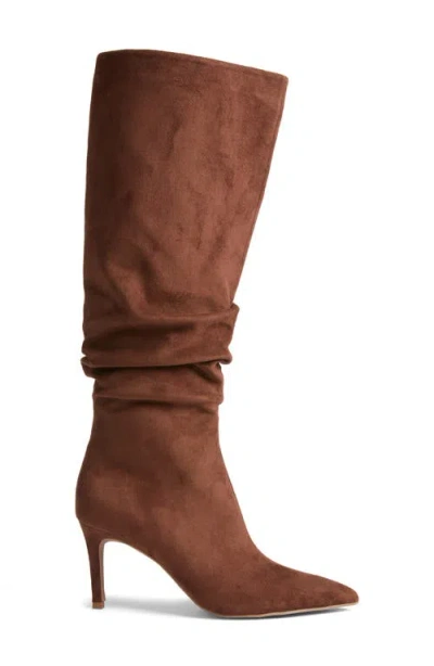 Open Edit Ariana Pointed Toe Knee High Boot In Brown