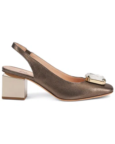 Agl Attilio Giusti Leombruni Agl Angie Crystal Leather Slingback In Brown