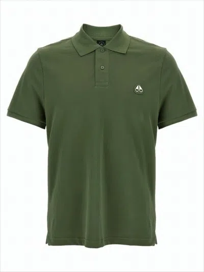 Moose Knuckles Short-sleeve Polo Shirt With Traditional Collar In Green