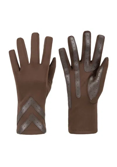 Isotoner Women's Smartdri Chevron Touchscreen Gloves In Brown In Brown