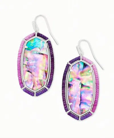 Kendra Scott Women's Threaded Elle Drop Earrings In Silver/lilac Abalone In Purple