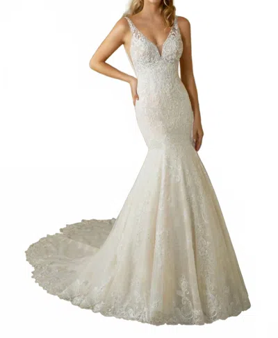Morilee Rashida Crystal Beaded Dress In Ivory In White