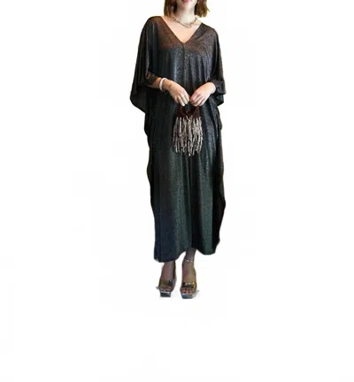 Tela Starman Kaftan Maxi Dress In Black In Black