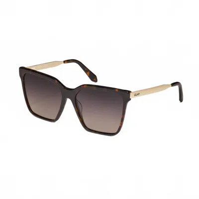 Quay Level Up Remixed Sunglasses In Neutral Tort/smoke Taupe In Brown