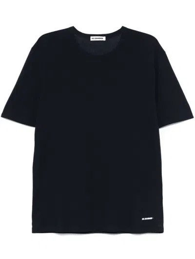 Jil Sander Blue Crew Neck T-shirt In Blue