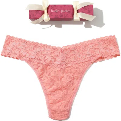 Hanky Panky Holiday Cracker Original Rise Thong In Pink