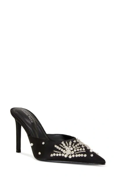 Azalea Wang Angelica Embellished Mule High Heels In Black