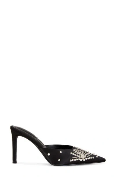 Azalea Wang Angelica Embellished Mule High Heels In Black