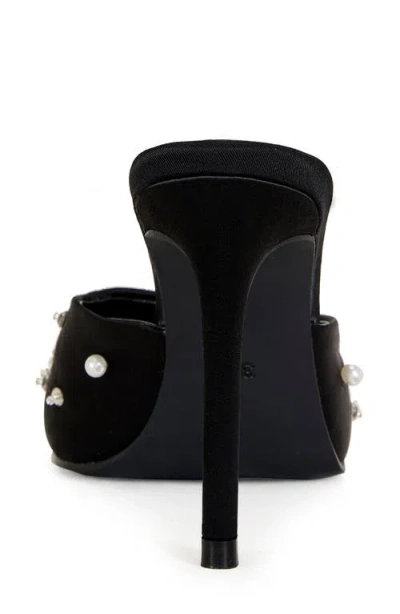 Azalea Wang Angelica Embellished Mule High Heels In Black