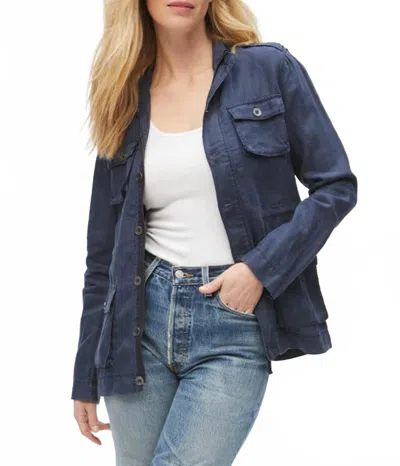Michael Stars Frankie Linen Anorak Jacket In Blue In Blue