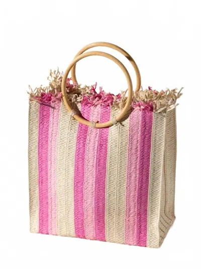 Shiraleah Women's Beltran Shopper Beach Tote In Berry Pink In Multi
