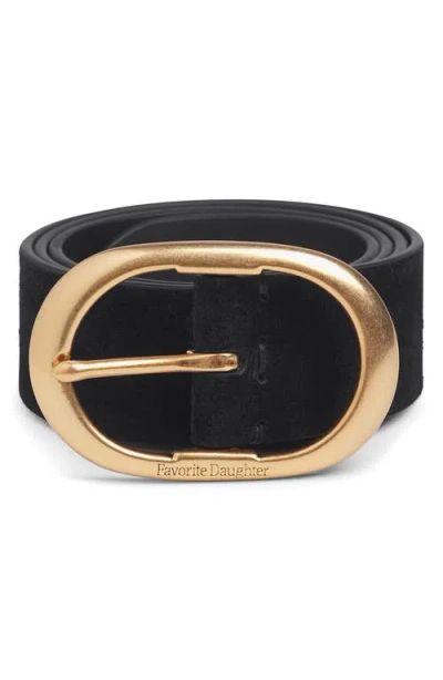 Favorite Daughter The Contour Suede Belt In Black