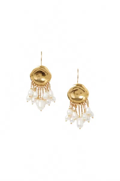 Chan Luu Women's Drop Earring In White Pearl In Gold