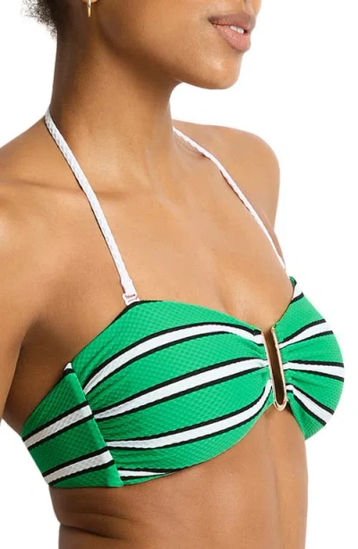 Sea Level Voyage U-bar Bandeau Bikini Top In Green