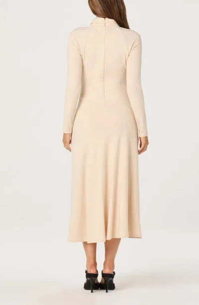 Astr The Label Long Sleeve Mock Neck Dress In Neutral