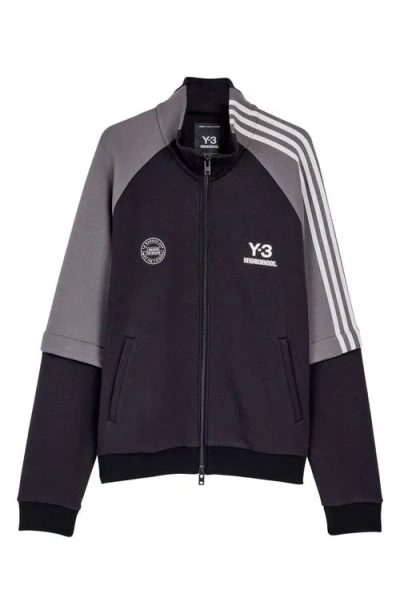 Y-3 X Neighborhood Cotton Blend Track Jacket In Black