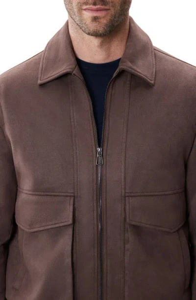 Robert Barakett Anders Cargo Pocket Zip-up Jacket In Brown