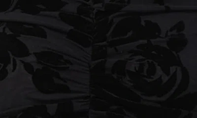 Afrm Leah Floral Flocked Mesh Top In Black