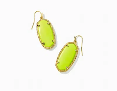 Kendra Scott Women's Faceted Elle Drop Earrings In Gold/neon Yellow In Green