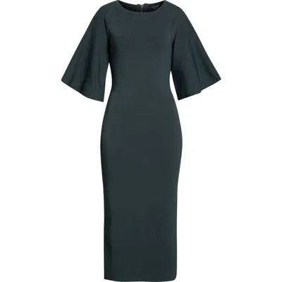 Ted Baker Flare Sleeve Midi Dress In Blue