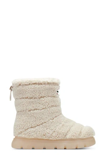 Hunter Maran Waterproof High Pile Fleace Boot In Neutral