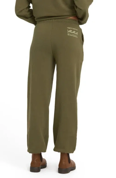 Billabong Sightseer Wave Graphic Fleece Sweatpants In Green