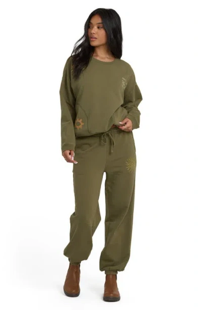 Billabong Sightseer Wave Graphic Fleece Sweatpants In Green