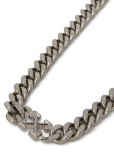 Off-white Arrow Chain Necklace In Metallic