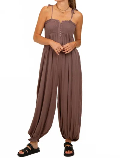 Pinkblush Liana Jumpsuit In Mocha In Brown