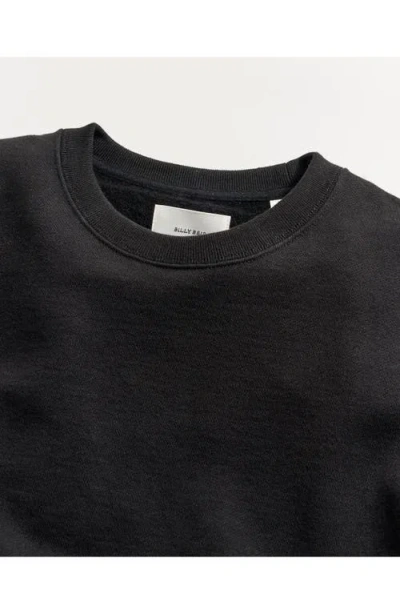 Billy Reid Dover Crewneck Sweatshirt With Leather Elbow Patches In Black