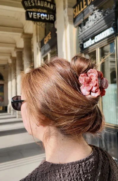 Solar Eclipse Origami Gardenia Claw Clip In Pink